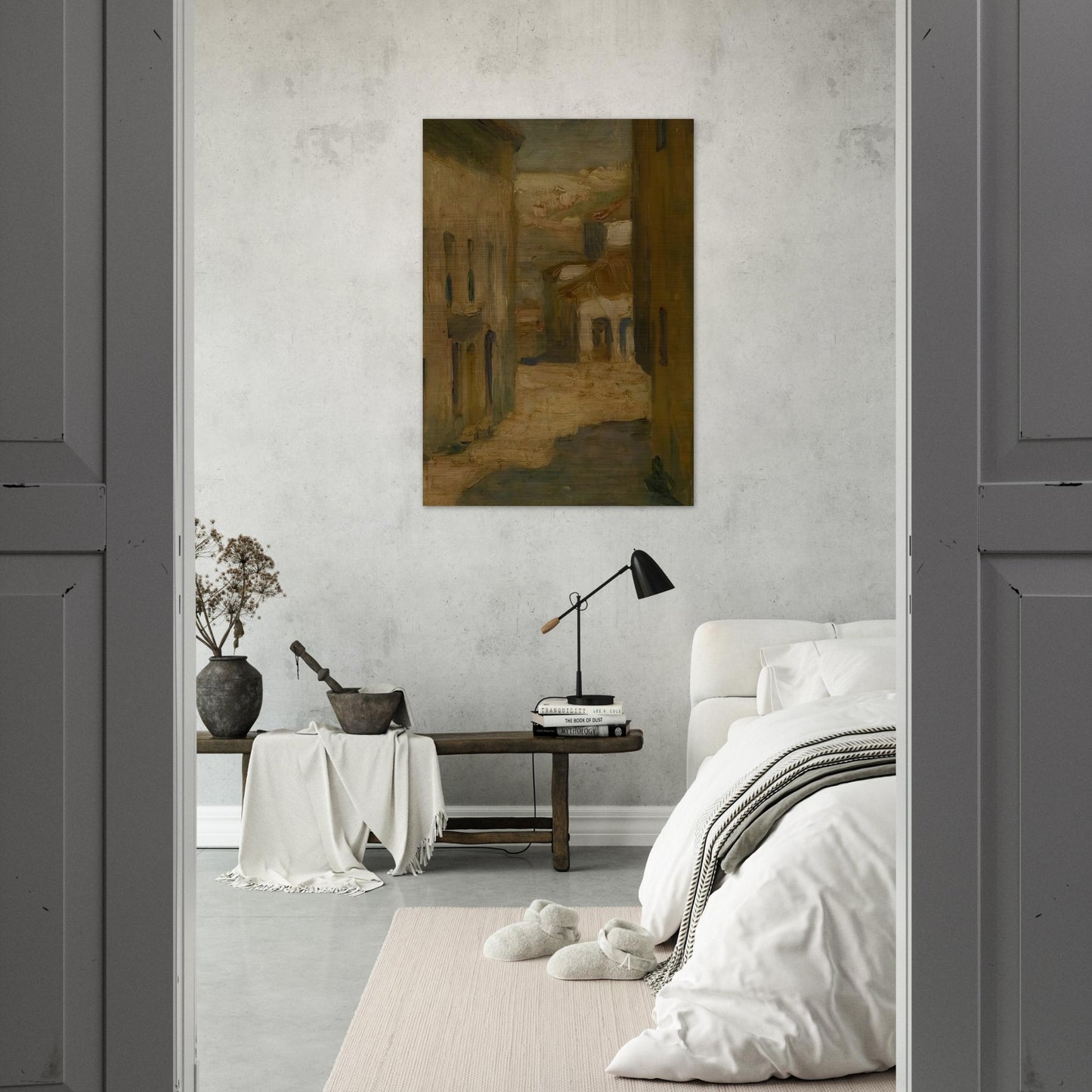 Street of Segovia - Tarsila do Amaral Brushed Aluminum Print - 70x100 cm / 28x40 inches | Tarsila do Amaral Aluminum Print | Tarsila do Amaral Prints