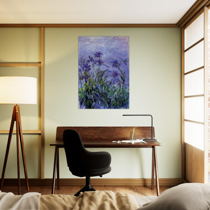 Lilac Irises - claude monet Brushed Aluminum Print - 70x100 cm / 28x40 inches | claude monet Aluminum Print | claude monet Prints