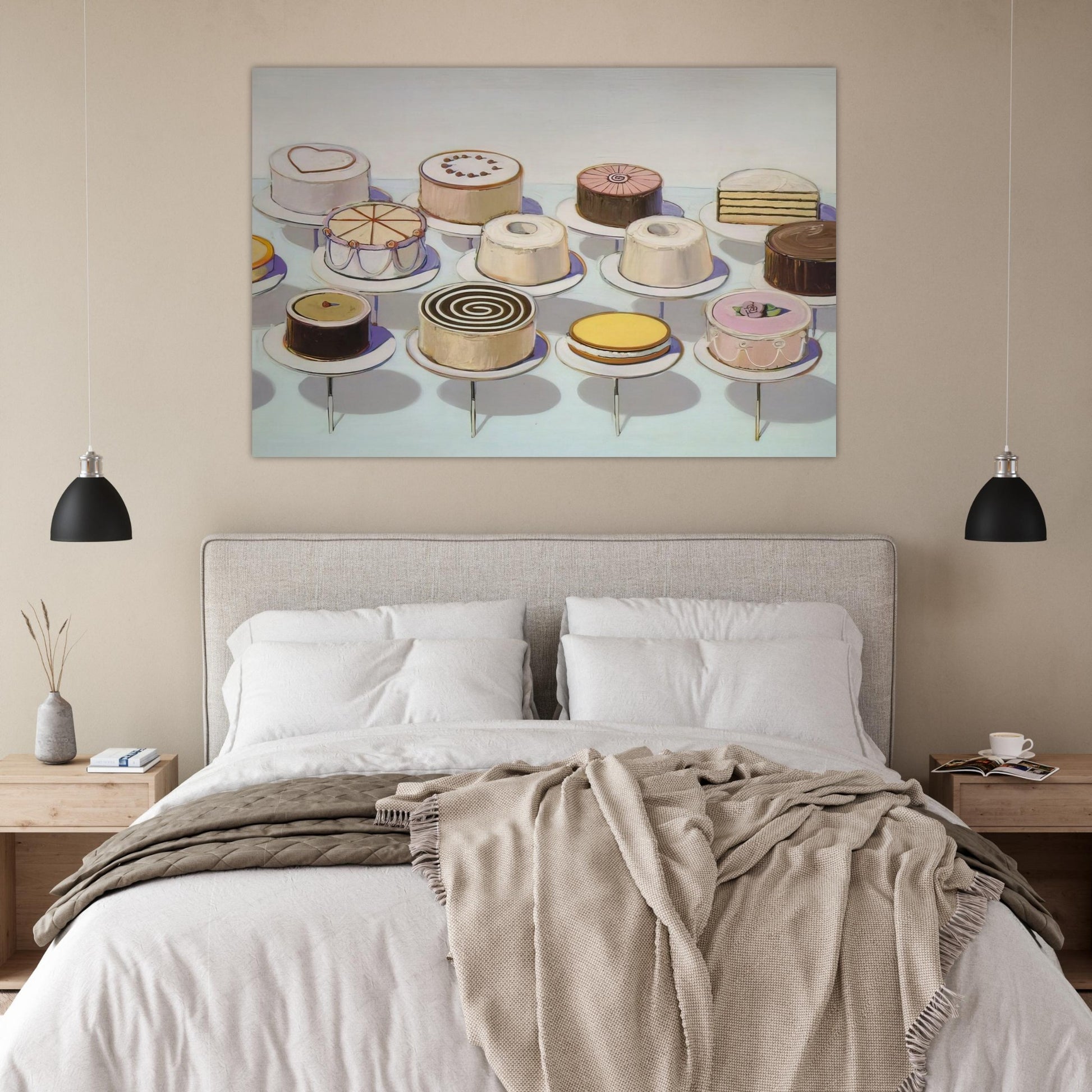 Cakes - 1963 - Wayne Thiebaud Art Prints - 100x150 cm / 40x60″ inches | Wayne Thiebaud Poster | Wayne Thiebaud Prints