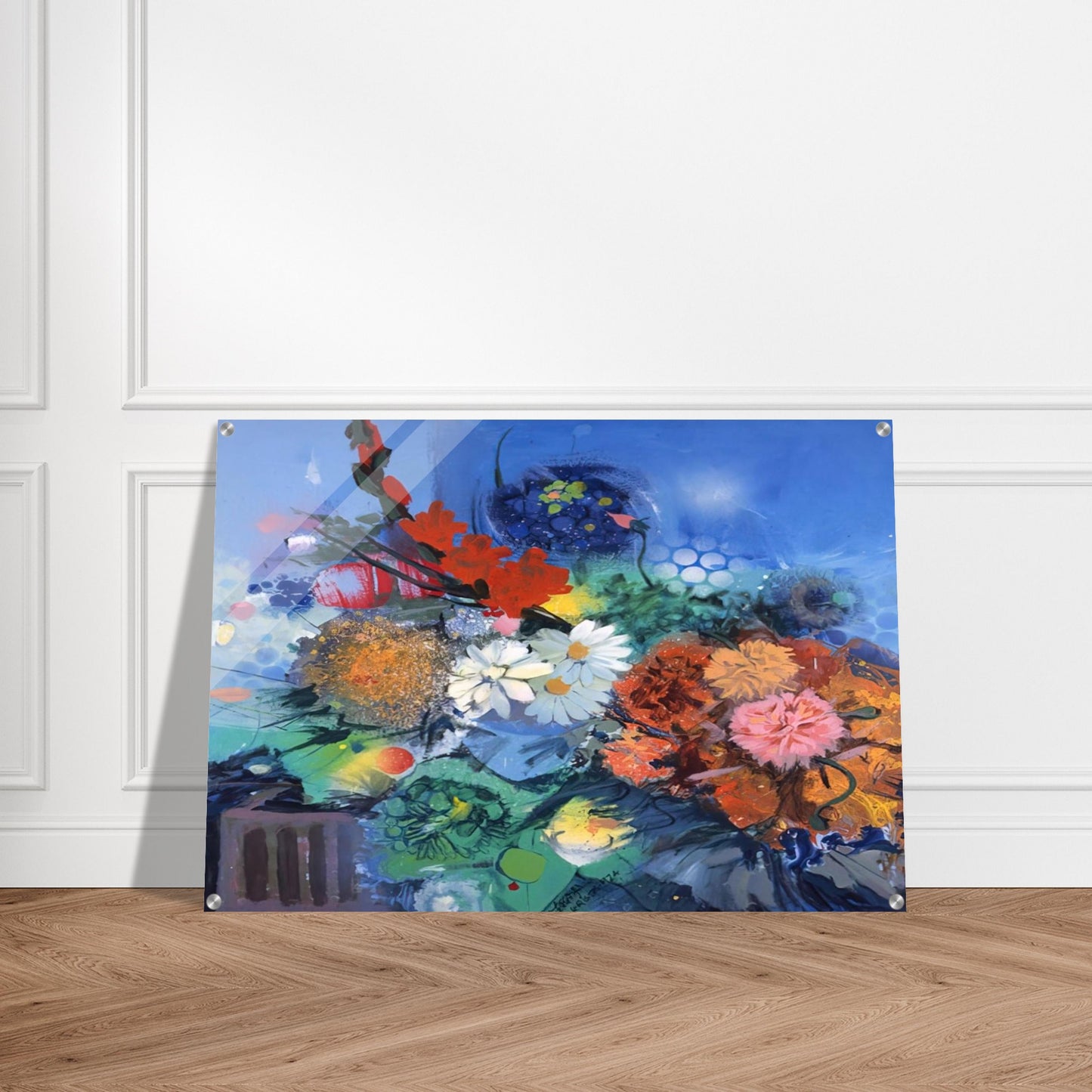 Flowers No. 2 - 1974 - Gebre Kristos Desta Acrylic Print - 70x100 cm / 28x40″ inches