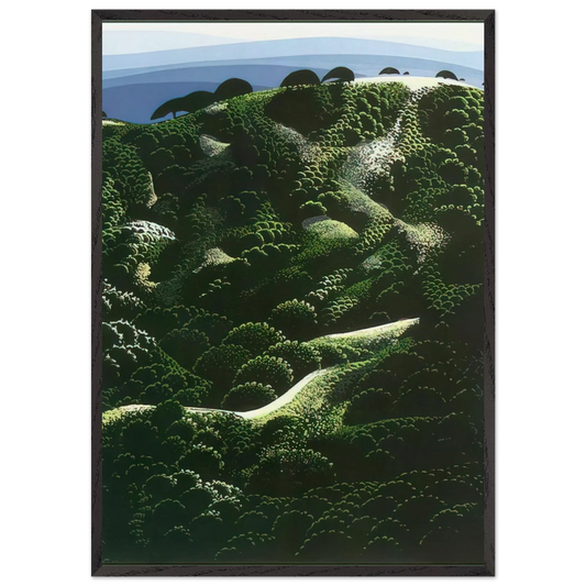 Santa Barbara Mountains - Eyvind Earle 70x100 cm / 28x40 inches Framed Art Print – Black Wooden Frame
