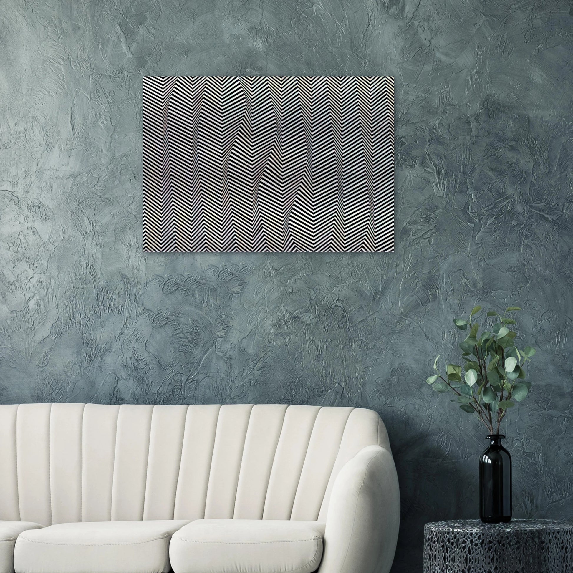 DESCENDING 1966 - Bridget Riley Brushed Aluminum Print - 70x100 cm / 28x40 inches | Bridget Riley Aluminum Print | Bridget Riley Prints