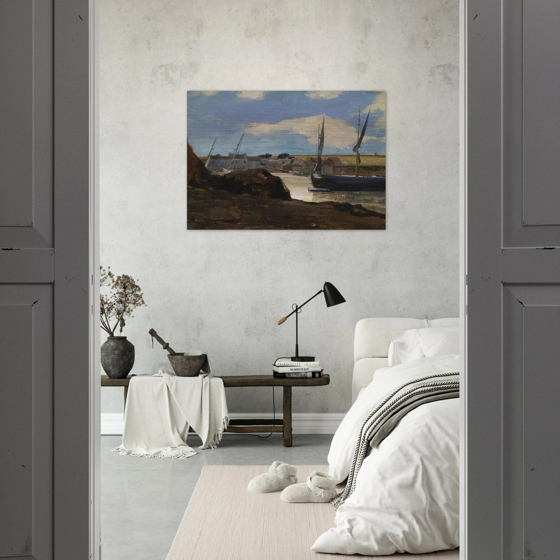 THE PORT OF MORGAT 1882 - Odilon Redon Brushed Aluminum Print - 70x100 cm / 28x40 inches | Odilon Redon Aluminum Print | Odilon Redon Prints