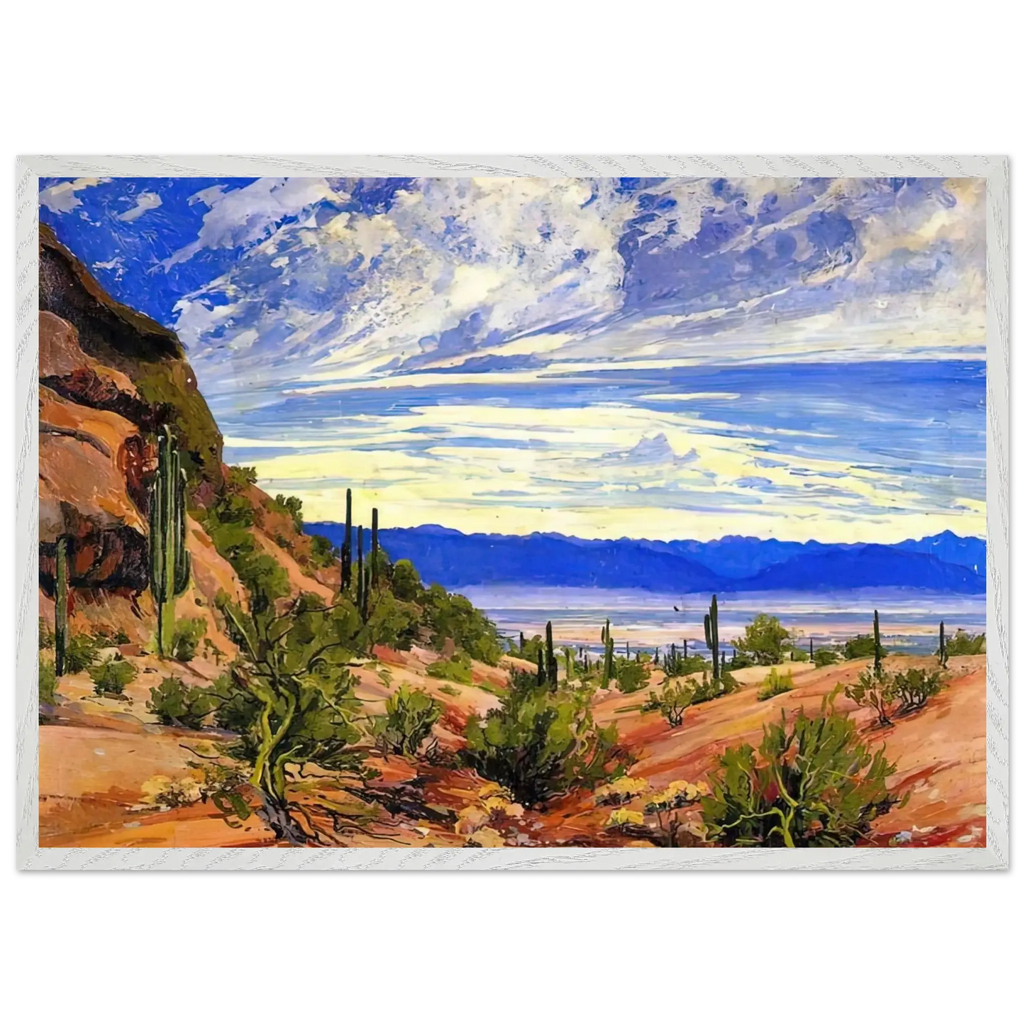 Maynard Dixon - WASHOE WICKIUP 1919 Wall art - 27x35 cm / 11x14 Inches - Premium Wooden Framed Poster With Fine Art Paper - White frame