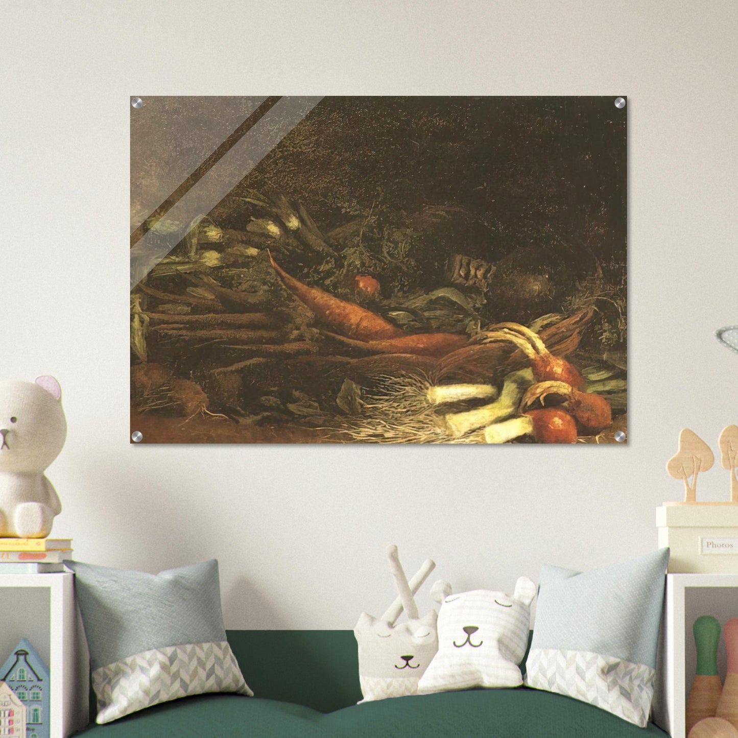 Still life with a basket of vegetables - Vincent van Gogh Acrylic Print - 70x100 cm / 28x40″ inches | Vincent van Gogh Wall Art | Vincent van Gogh Prints