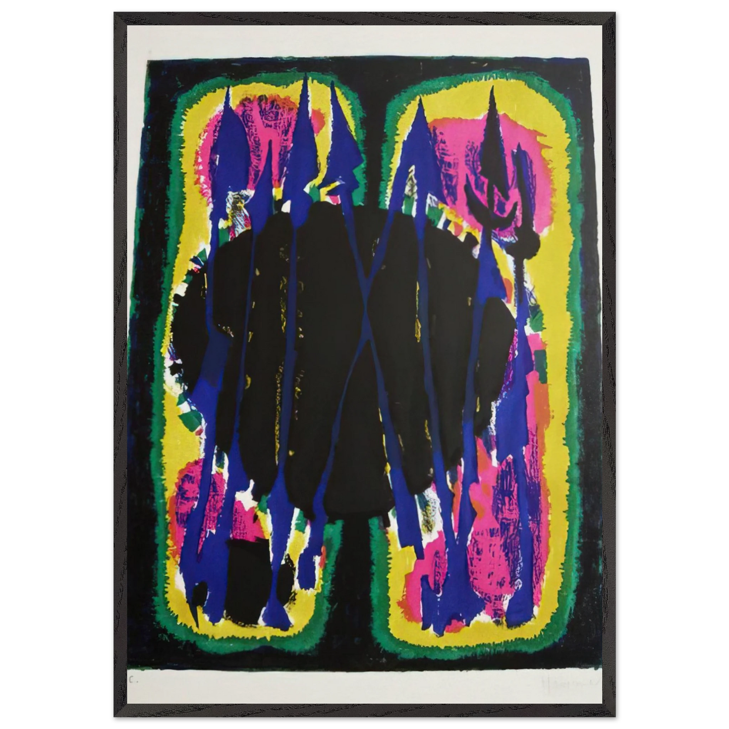 La Mise au tombeau - 1949 - Alfred Manessier 70x100 cm / 28x40 inches Framed Art Print – Black Wooden Frame