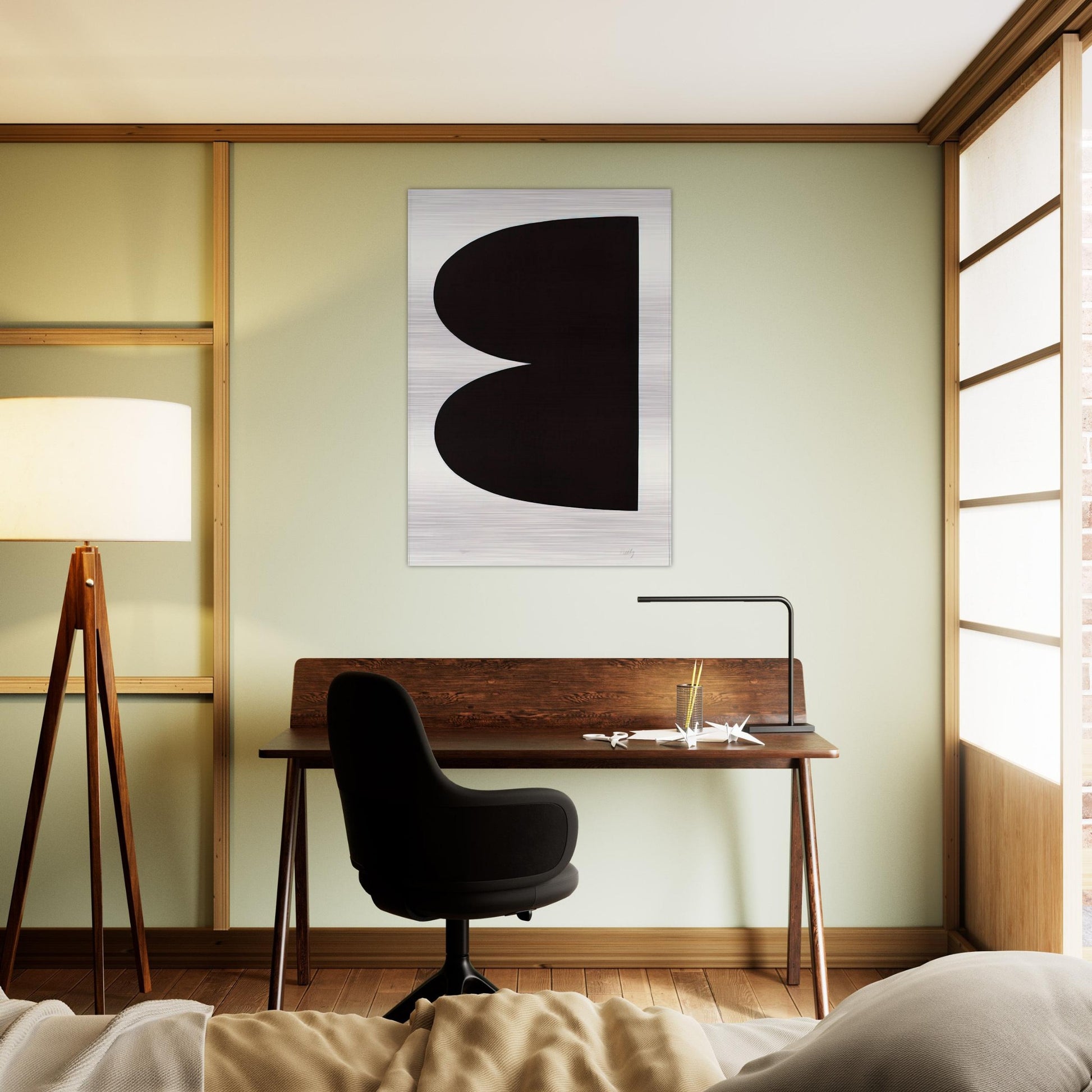 Black from Suite of Twenty-Seven Color Lithographs - Ellsworth Kelly Brushed Aluminum Print - 70x100 cm / 28x40 inches | Ellsworth Kelly Aluminum Print | Ellsworth Kelly Prints