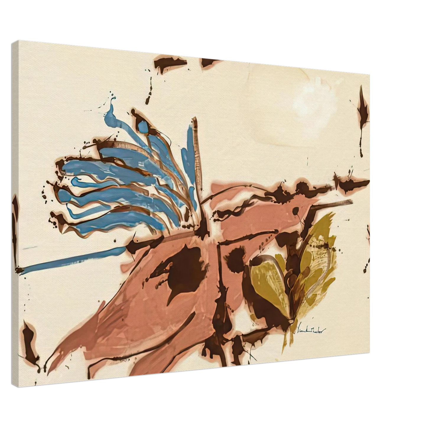 Helen Frankenthaler - Pink Bird Figure I, 1961- Wall Art - 60x80 cm / 24x32 inches - Premium Wooden Framed Poster With Fine Art Paper-canvas - White frame