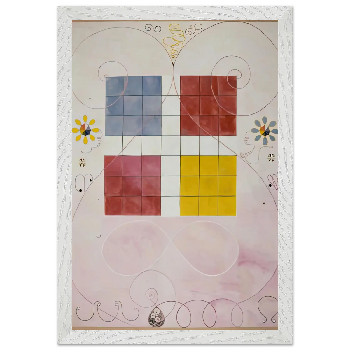 Hilma af Klint - DE TIO ST RSTA N 10 ALDERDOMEN 1907 Wall art - A1 (59.4 x 84.1  cm) - Premium Wooden Framed Poster With Fine Art Paper - Wood frame