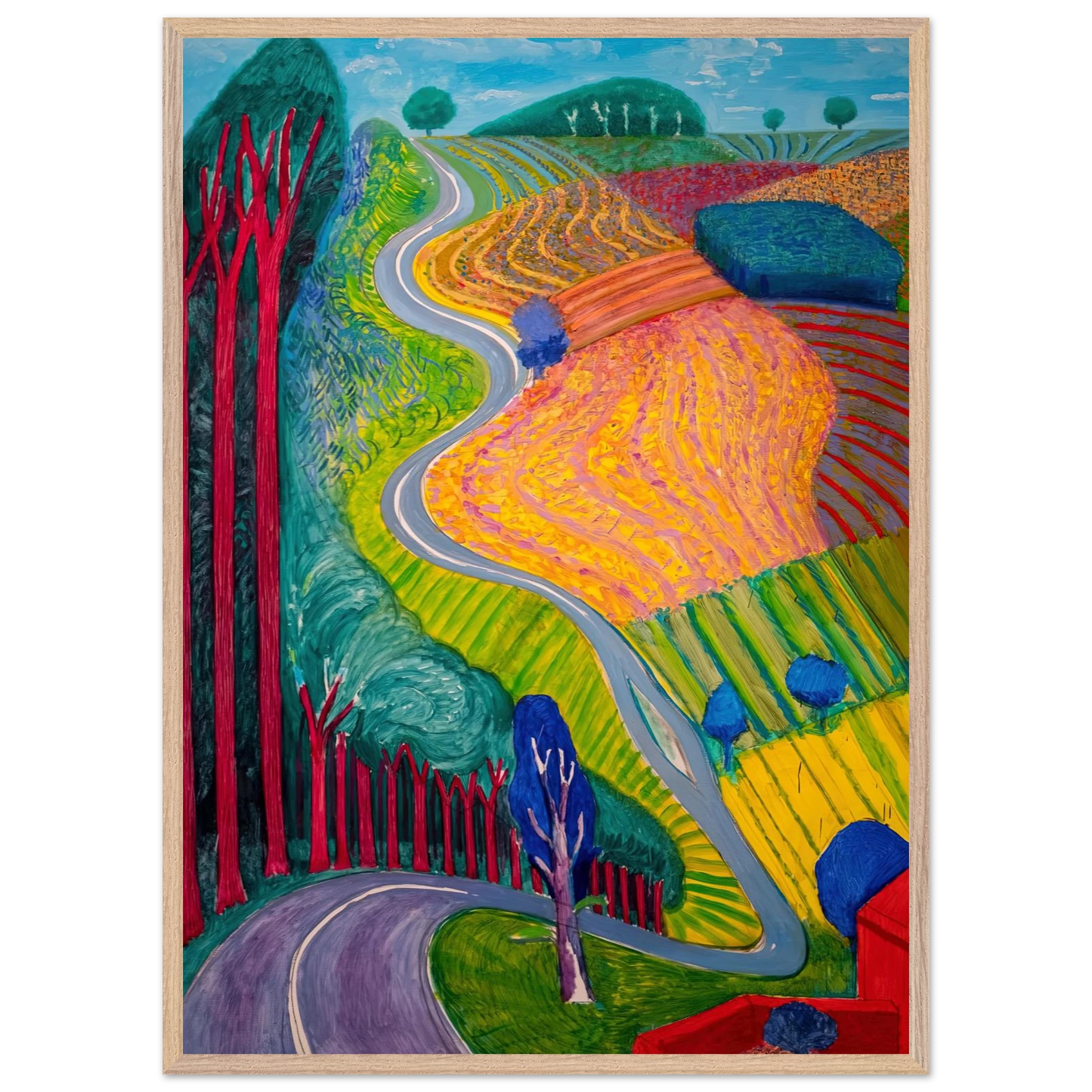 David Hockney - David Hockney Wall art - 21x29.7 cm / 8x12" - Premium Wooden Framed Poster With Fine Art Paper-canvas - Wood frame