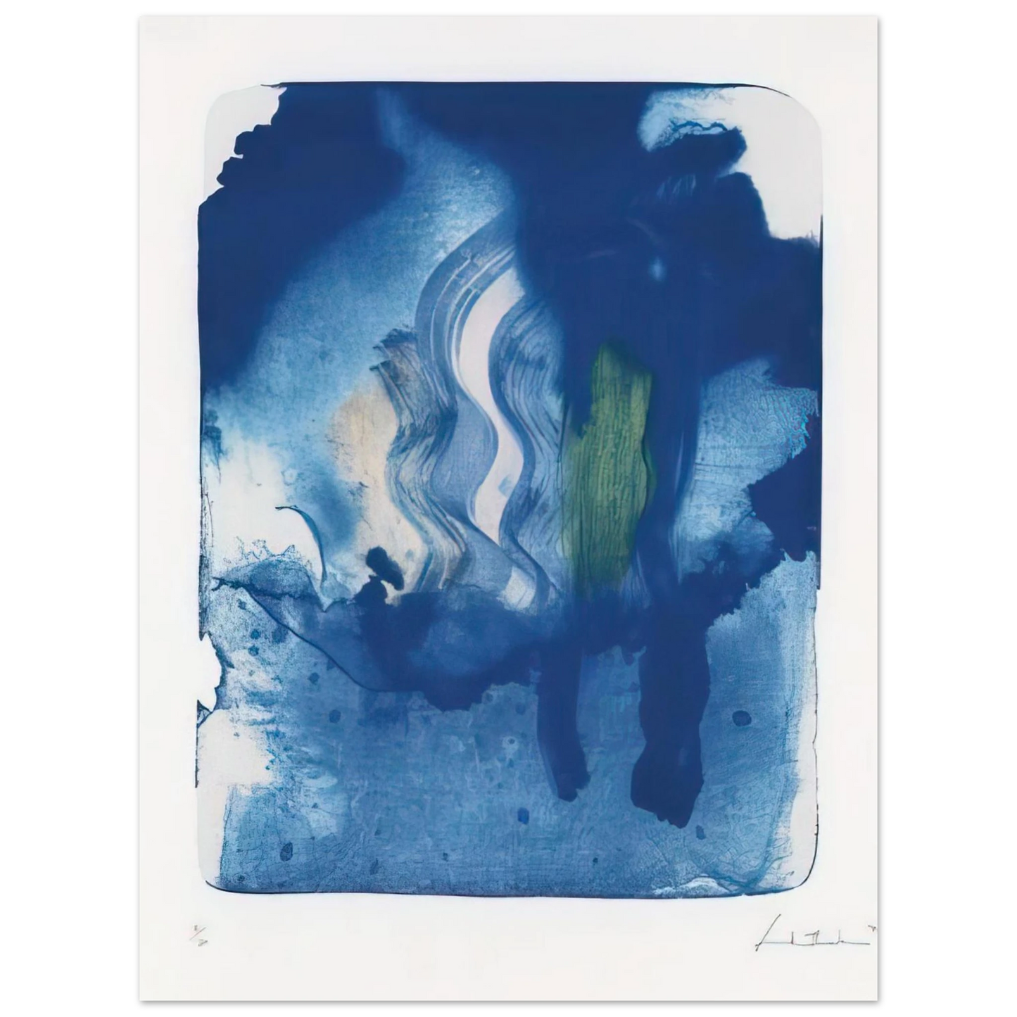 Helen Frankenthaler - Reflections V - 1995 Wall art - 50x70 cm / 20x28 inches - Fine Art Poster-canvas - -