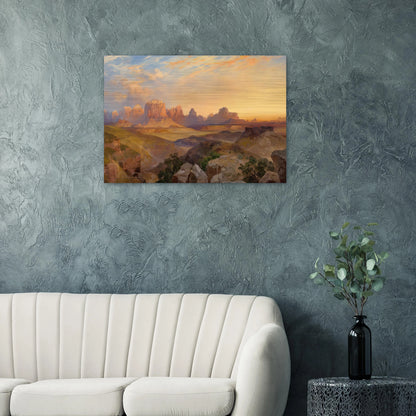 Virgin River Utah - Thomas Moran Brushed Aluminum Print - 70x100 cm / 28x40 inches | Thomas Moran Aluminum Print | Thomas Moran Prints