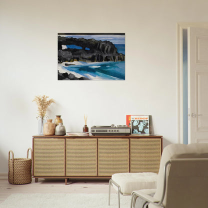 Black Lava Bridge, Hana Coast-No. II - Georgia O'Keeffe Brushed Aluminum Print - 70x100 cm / 28x40 inches | Georgia O'Keeffe Aluminum Print | Georgia O'Keeffe Prints