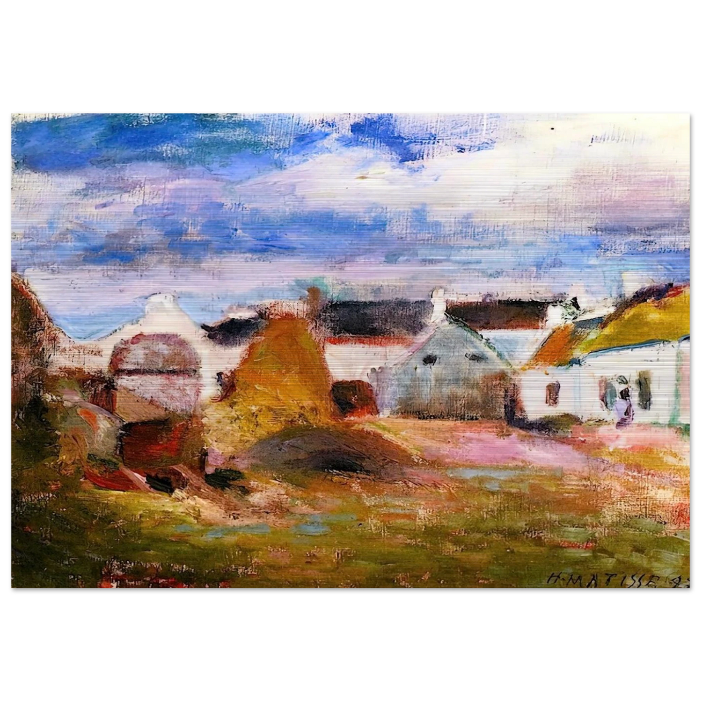 FARMYARD IN BRITTANY 1897 - Henri Matisse Brushed Aluminum Print - 70x100 cm / 28x40 inches | Henri Matisse Aluminum Print | Henri Matisse Prints