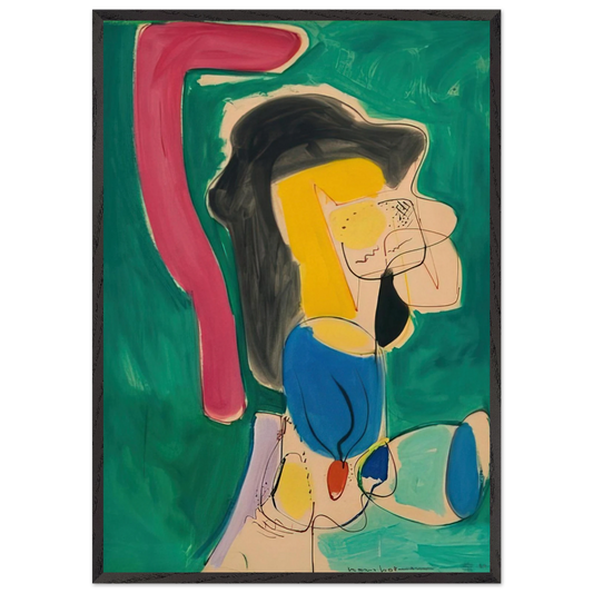 The Mannequin - Hans Hofmann 70x100 cm / 28x40 inches Framed Art Print – Black Wooden Frame