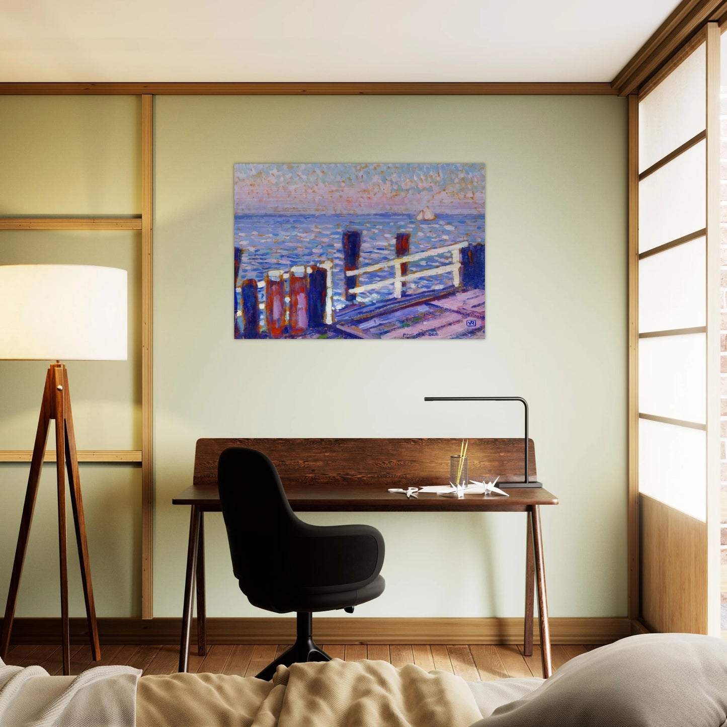 THE JETTY 1906 - Theo van Rysselberghe Brushed Aluminum Print - 70x100 cm / 28x40 inches | Theo van Rysselberghe Aluminum Print | Theo van Rysselberghe Prints