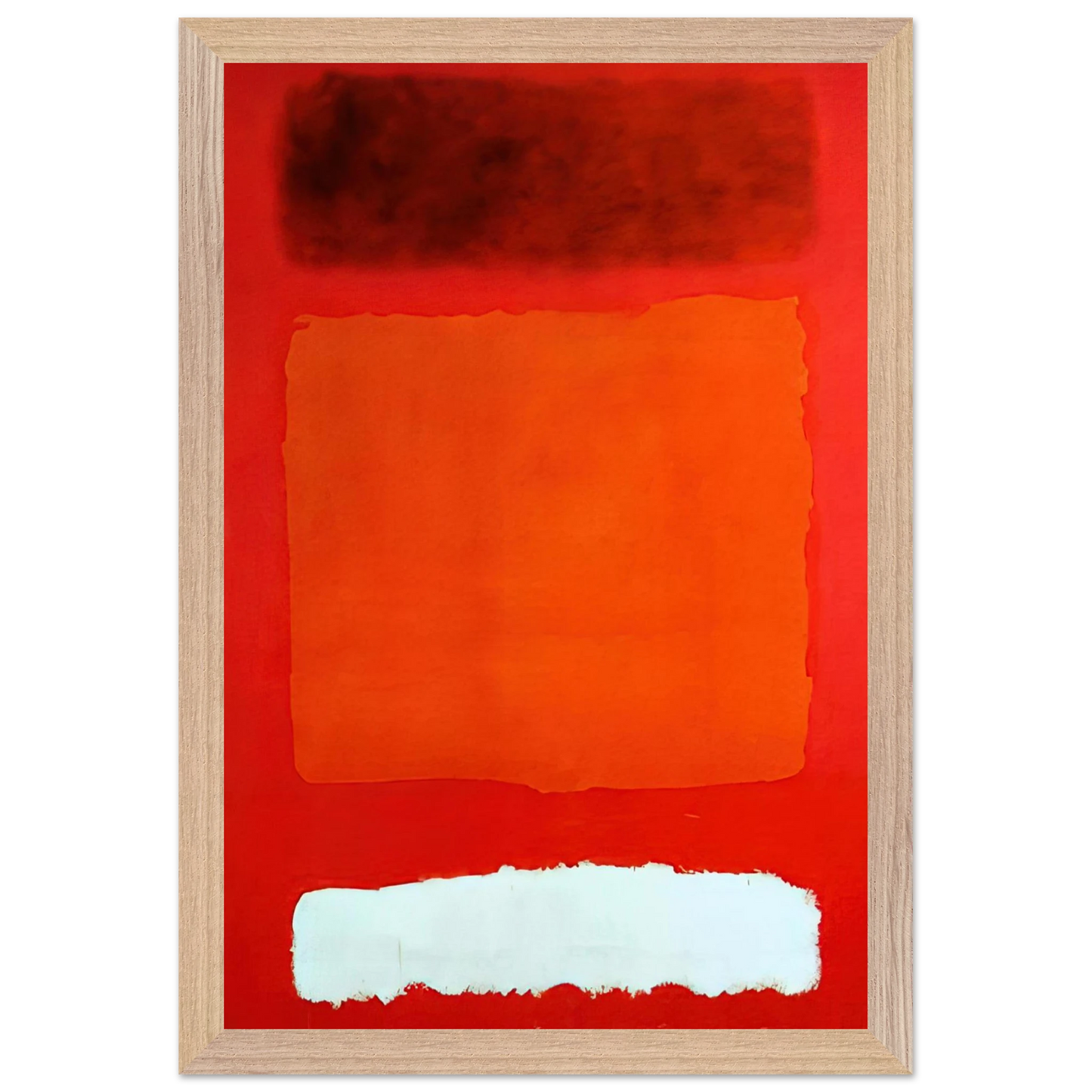 Mark Rothko - Red, White, and Brown - 1957 Wall Art - 60x80 cm / 24x32 inches - Premium Wooden Framed Poster With Fine Art Paper-canvas - White frame