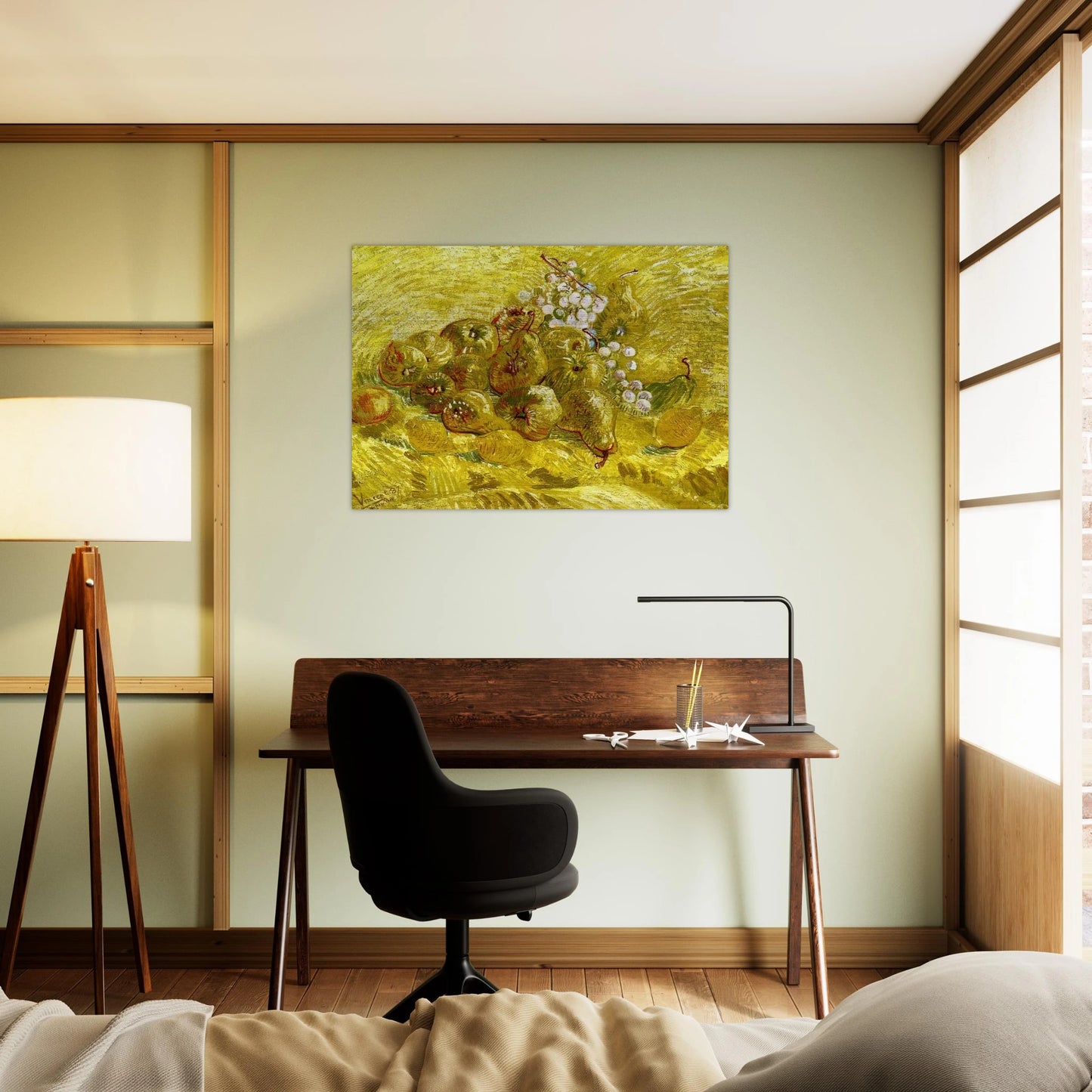 Still life with grapes,pears and lemons - Vincent van Gogh Brushed Aluminum Print - 70x100 cm / 28x40 inches | Vincent van Gogh Aluminum Print | Vincent van Gogh Prints