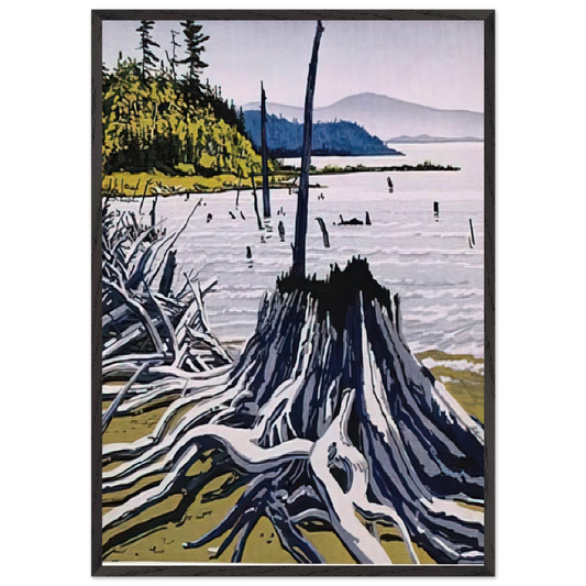 Flotsam-Allagash - 1995 - Neil Welliver 70x100 cm / 28x40 inches Framed Art Print – Black Wooden Frame