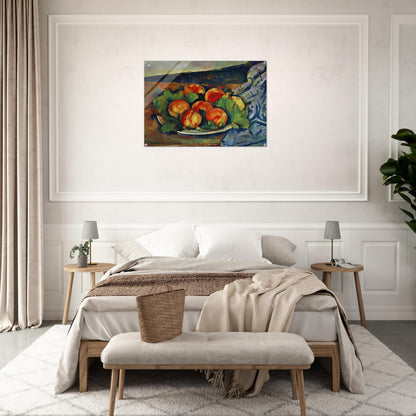 Dish of Peaches - Paul Cézanne Acrylic Print - 70x100 cm / 28x40″ inches