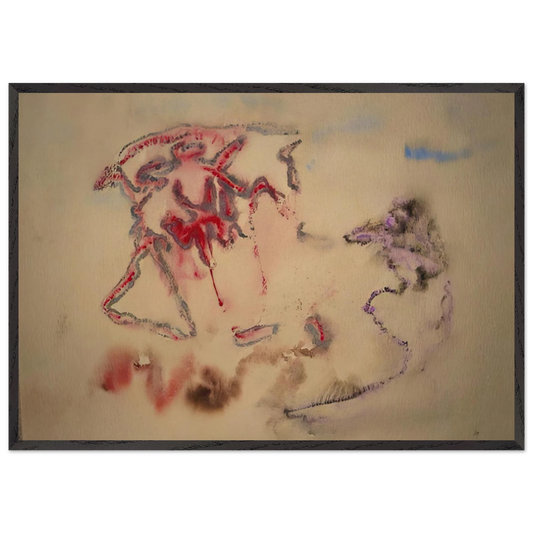 UNTITLED 1958 N1 - Henri Michaux 70x100 cm / 28x40 inches Framed Art Print – Black Wooden Frame