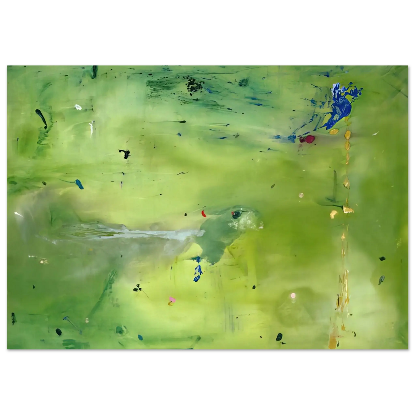 Helen Frankenthaler - A Green Thought in a Green Shade - 1981 Wall art - 20x25 cm / 8x10 Inches - Premium Wooden Framed Poster With Fine Art Paper - Black frame