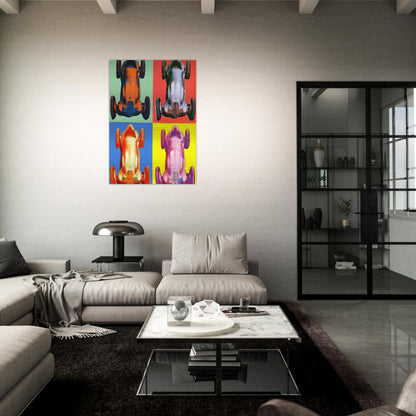 Benz Racing Car - Andy Warhol Brushed Aluminum Print - 70x100 cm / 28x40 inches | Andy Warhol Aluminum Print | Andy Warhol Prints