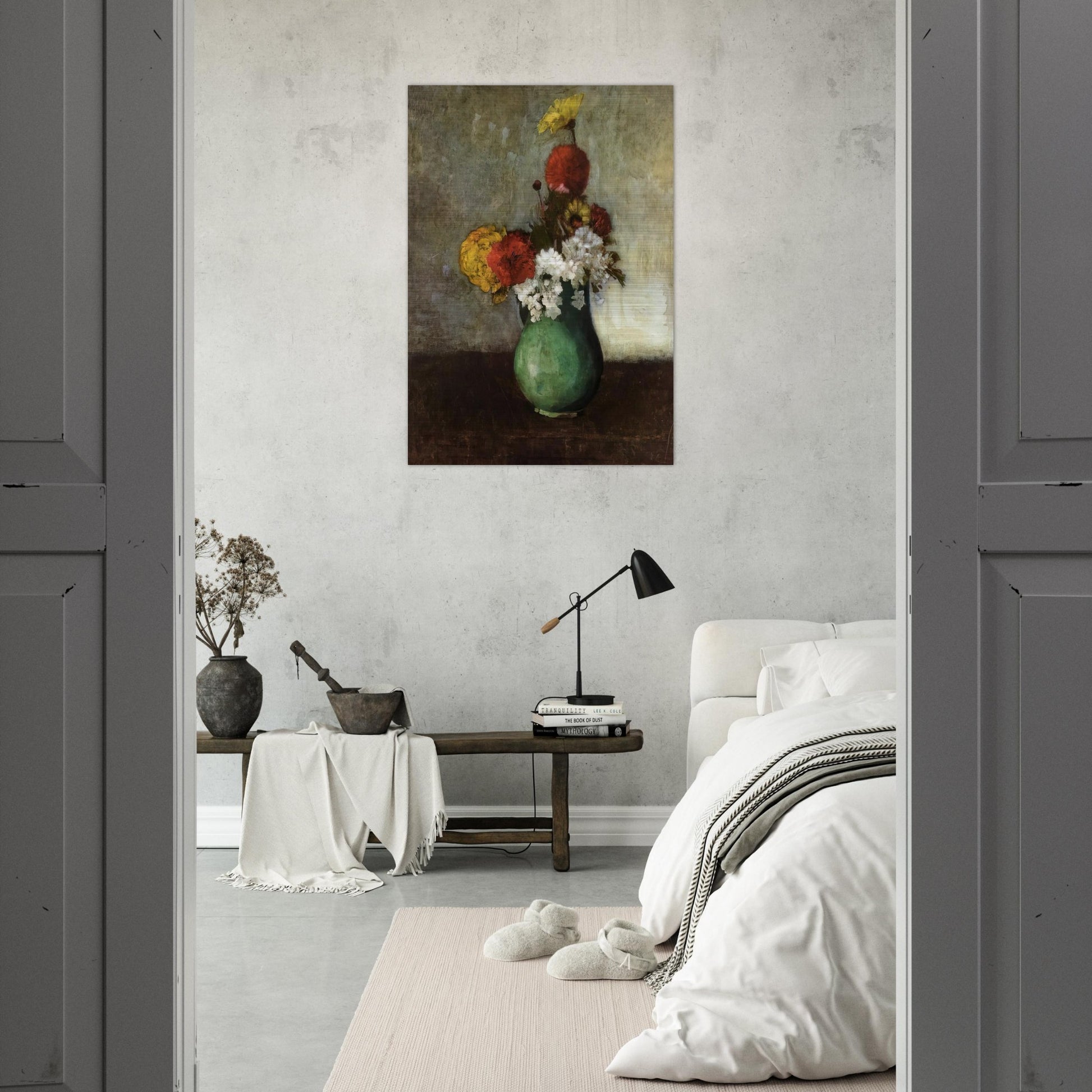 VASE OF FLOWERS 1900 - Odilon Redon Brushed Aluminum Print - 70x100 cm / 28x40 inches | Odilon Redon Aluminum Print | Odilon Redon Prints
