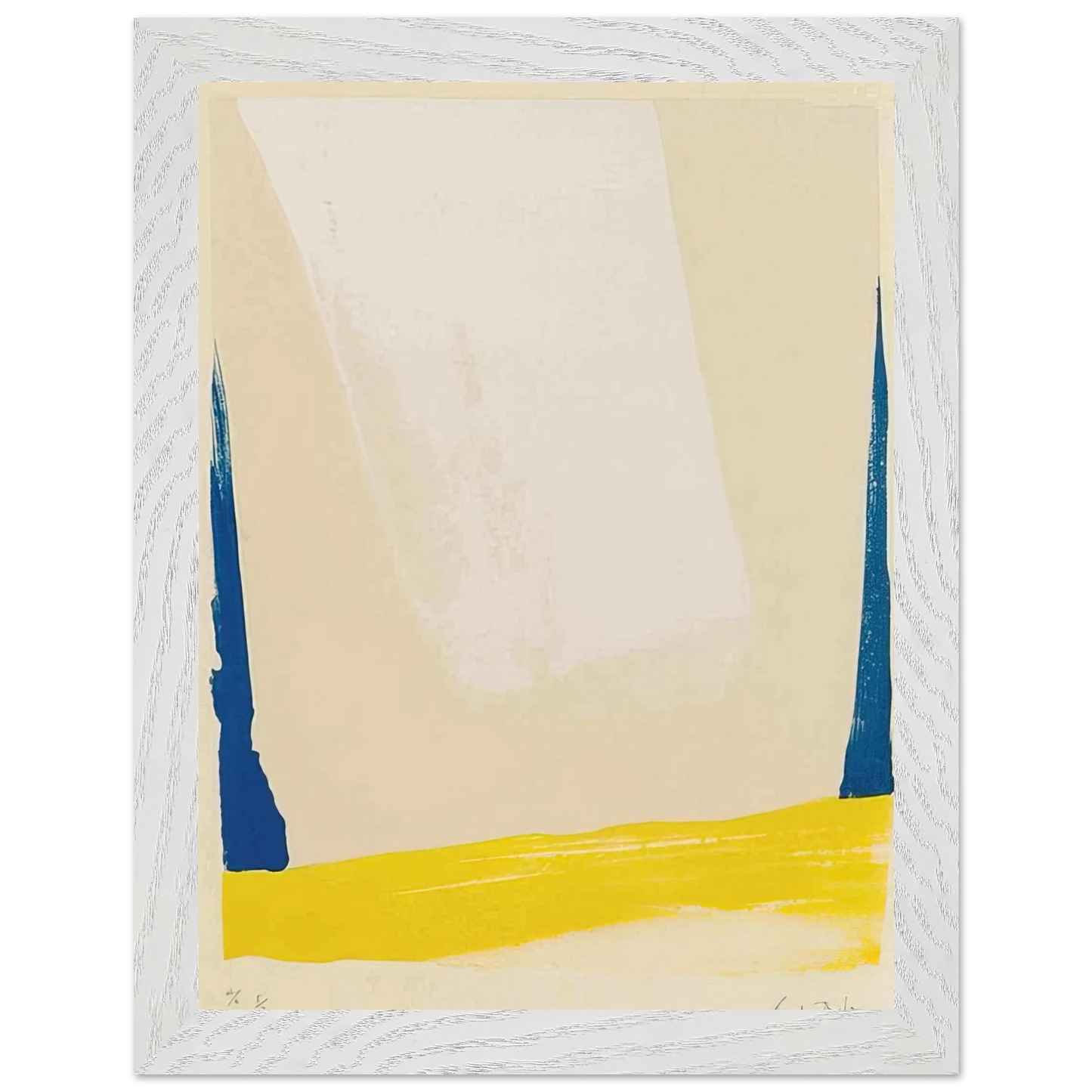 Helen Frankenthaler - White Portal - 1967 Wall art - 30x45 cm / 12x18 inches - Premium Wooden Framed Poster With Fine Art Paper-canvas - Black frame