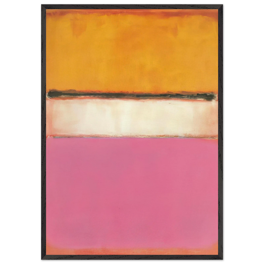 White Center Yellow Pink and Lavender on Rose - 1950 - Mark Rothko 70x100 cm / 28x40 inches Framed Art Print – Black Wooden Frame