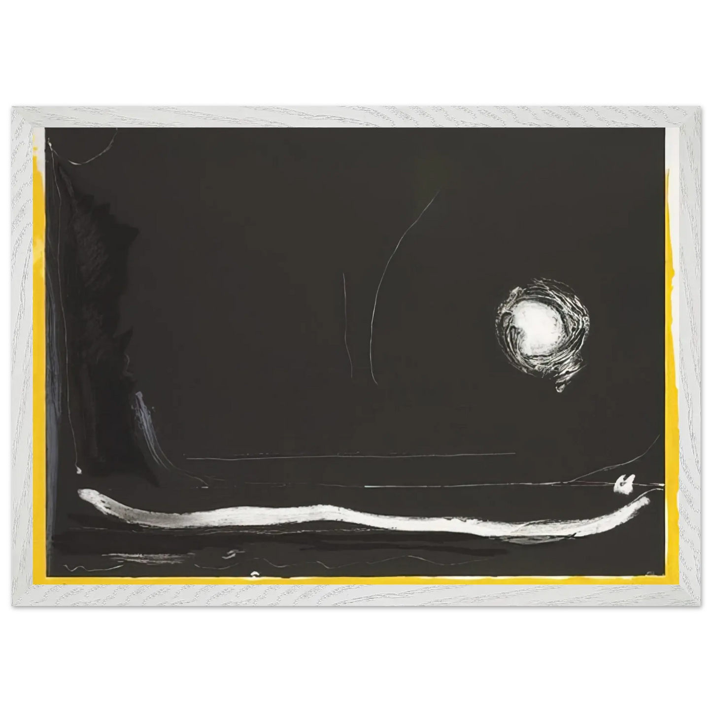Helen Frankenthaler - Yellow Jack - 1985 Wall art - A2 (42 x 59.4  cm) - Premium Wooden Framed Poster With Fine Art Paper - Wood frame
