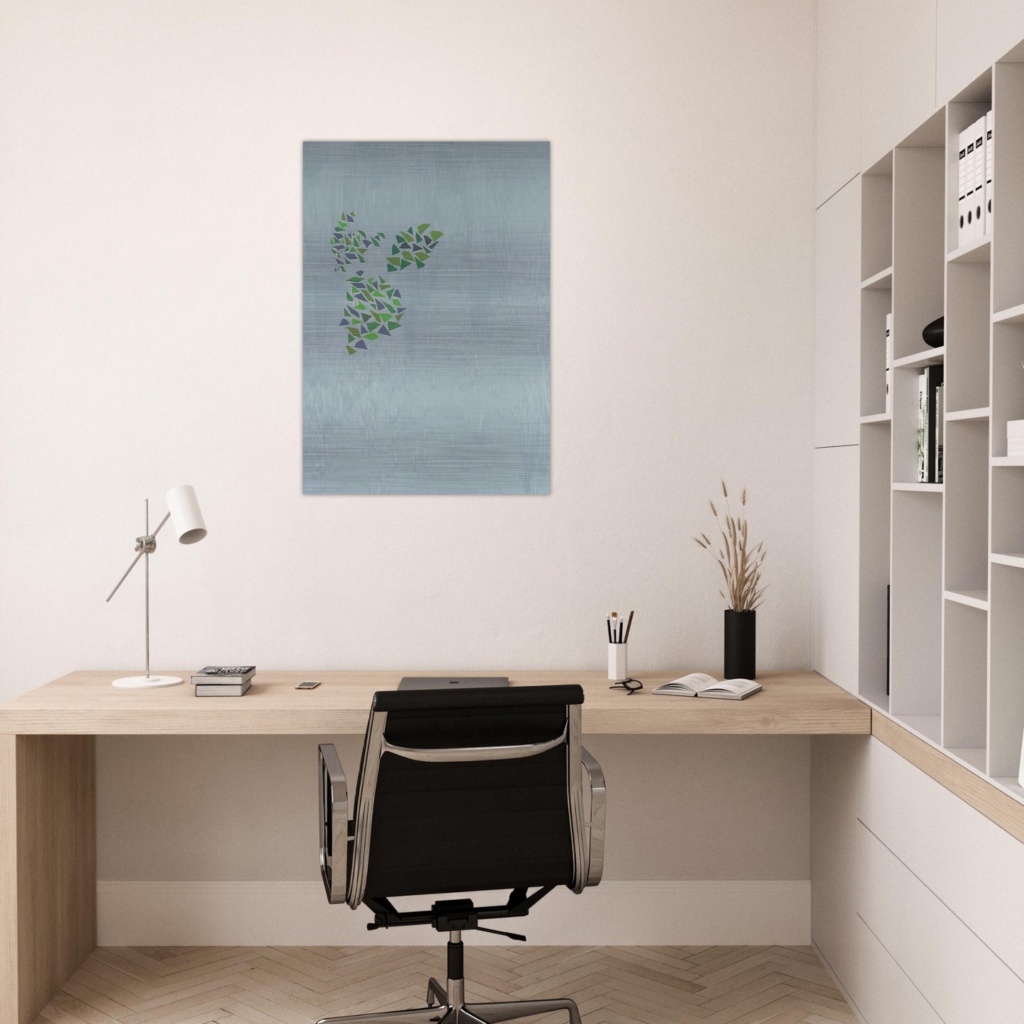 Colors on Blue - Post-Painterly Abstraction - Robert Goodnough Brushed Aluminum Print - 70x100 cm / 28x40 inches | Robert Goodnough Aluminum Print | Robert Goodnough Prints