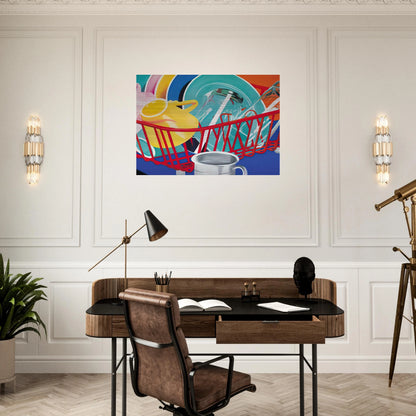 Dishes - James Rosenquist Brushed Aluminum Print - 70x100 cm / 28x40 inches | James Rosenquist Aluminum Print | James Rosenquist Prints