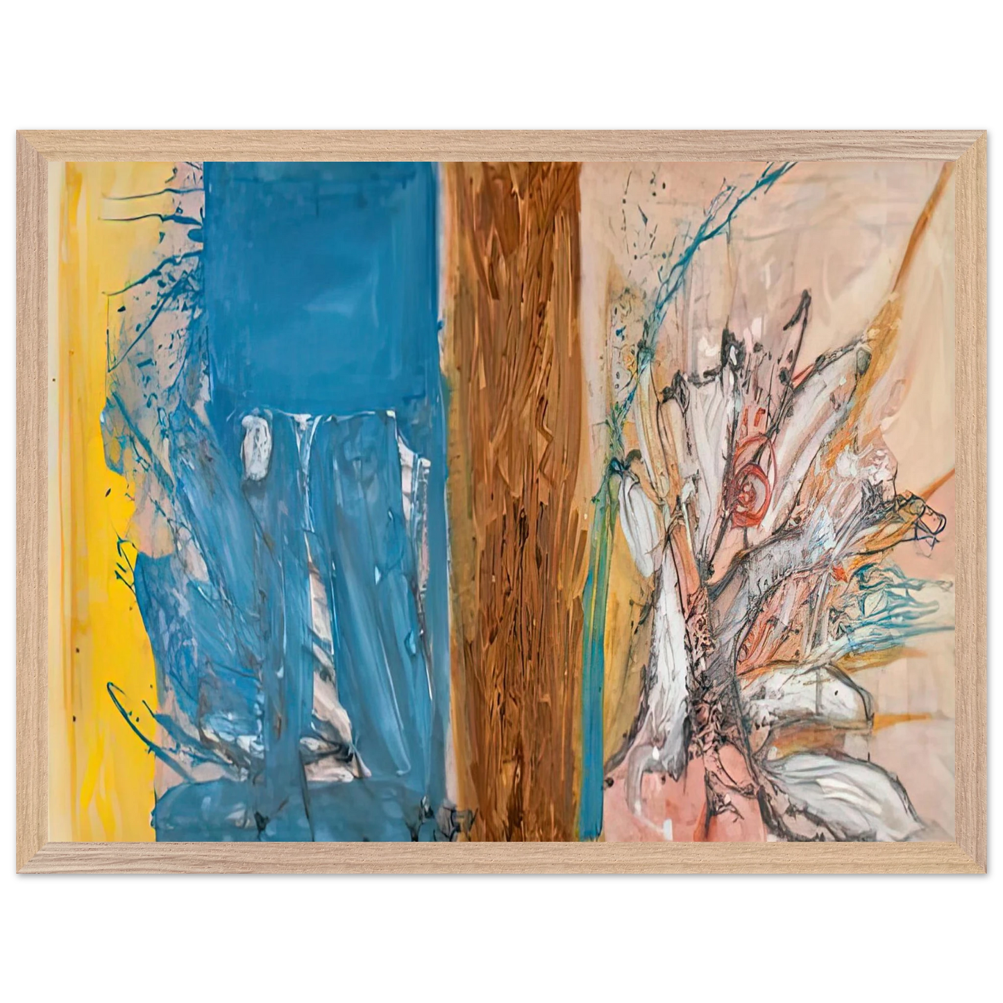 Helen Frankenthaler - The FaÃƒÂ§ade, 1954- Wall Art - 21x29.7 cm / 8x12" - Premium Wooden Framed Poster With Fine Art Paper-canvas - Wood frame