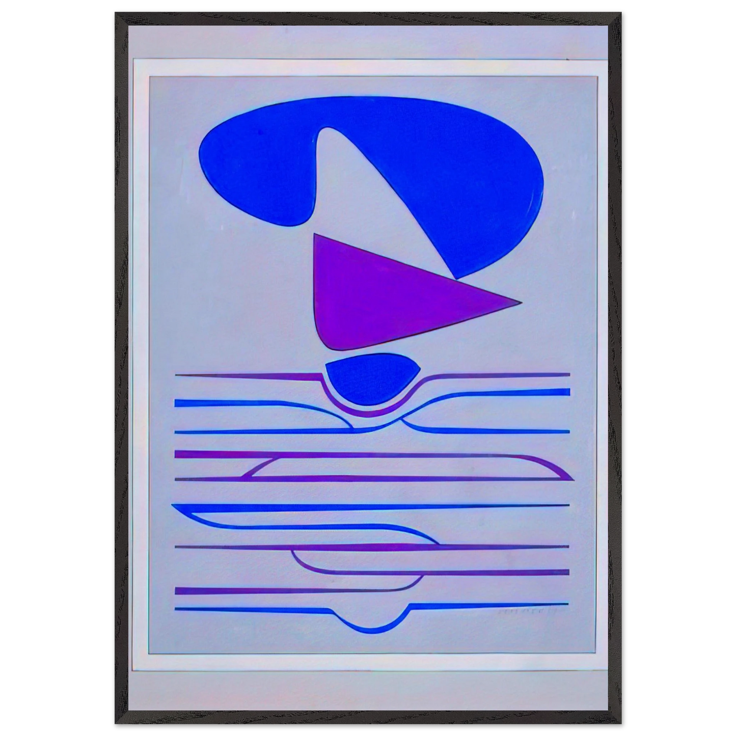 Kateau - 1953 - Victor Vasarely 70x100 cm / 28x40 inches Framed Art Print – Black Wooden Frame