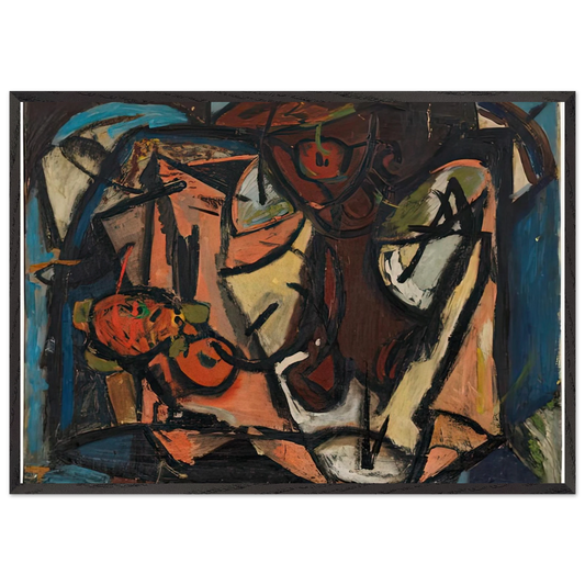 Still Life 1948- - Helen Frankenthaler 70x100 cm / 28x40 inches Framed Art Print – Black Wooden Frame