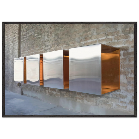Untitled First Multi-Unit Work - 1966 - Donald Judd 70x100 cm / 28x40 inches Framed Art Print – Black Wooden Frame
