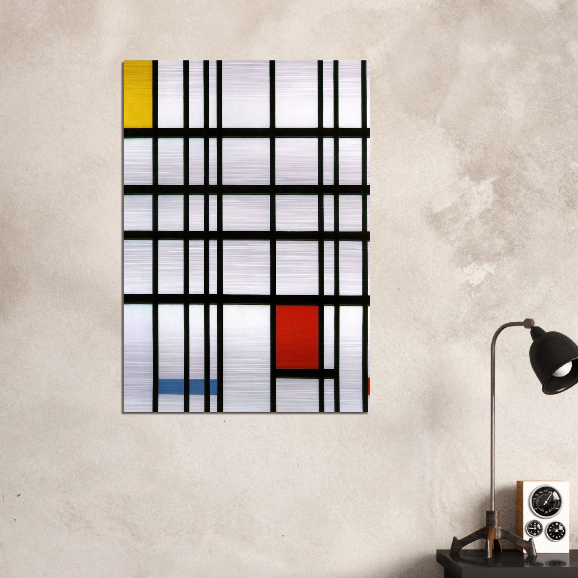 Composition with Red, Yellow and Blue - Piet Mondrian Brushed Aluminum Print - 70x100 cm / 28x40 inches | Piet Mondrian Aluminum Print | Piet Mondrian Prints