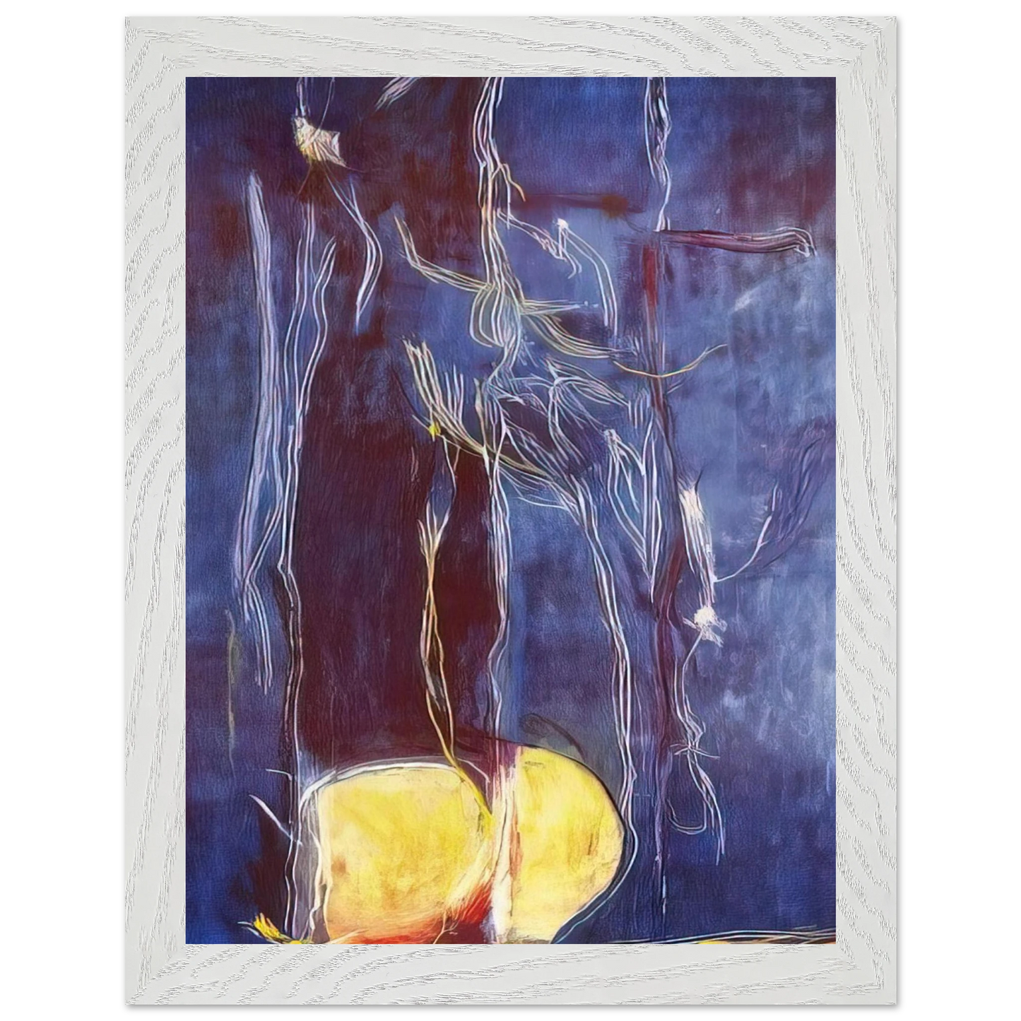 Helen Frankenthaler - All About Blue - 1994 Wall art - A1 (59.4 x 84.1  cm) - Premium Wooden Framed Poster With Fine Art Paper-canvas - White frame