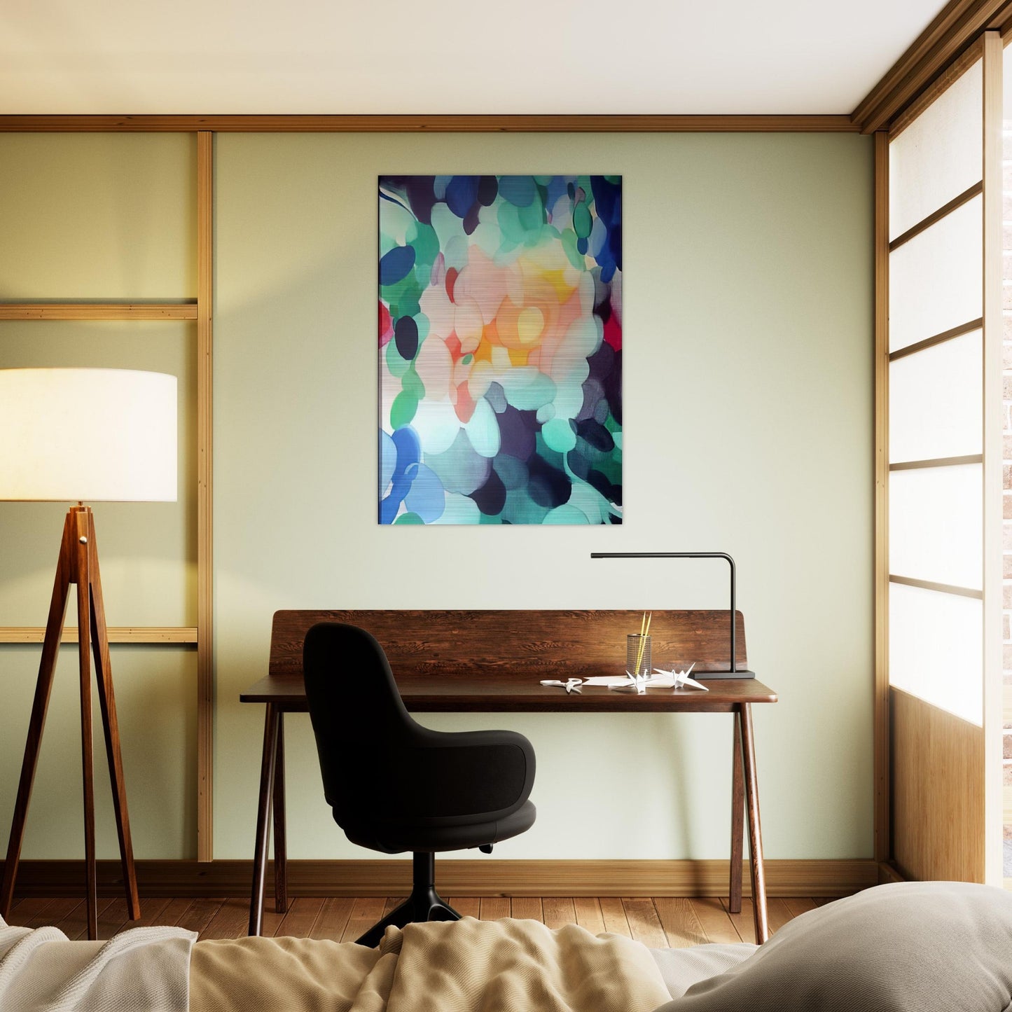 Golden Center in the Ladder - Alice Baber Brushed Aluminum Print - 70x100 cm / 28x40 inches | Alice Baber Aluminum Print | Alice Baber Prints