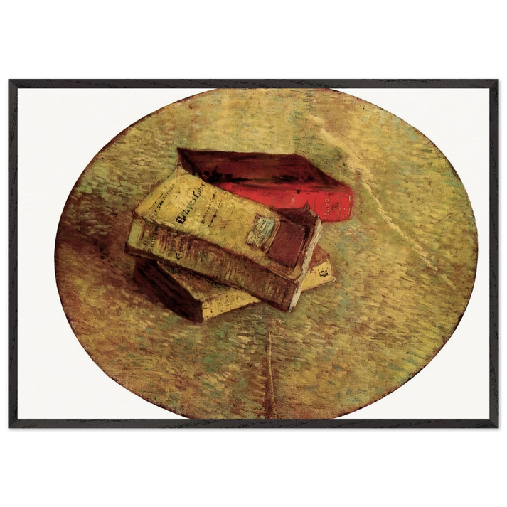 Still Life with Three Books - Vincent van Gogh 70x100 cm / 28x40 inches Framed Art Print – Black Wooden Frame