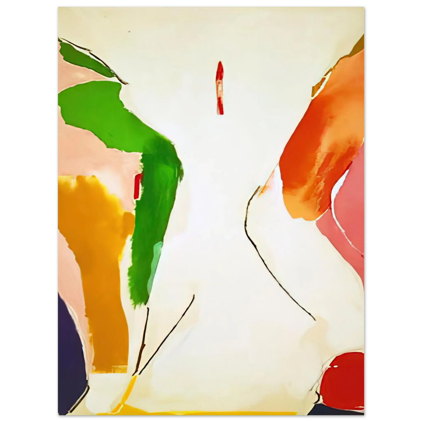 Helen Frankenthaler - Living Edge - 1973 Wall art - 45x60 cm / 18x24 Inches - Premium Wooden Framed Poster With Fine Art Paper - Black frame