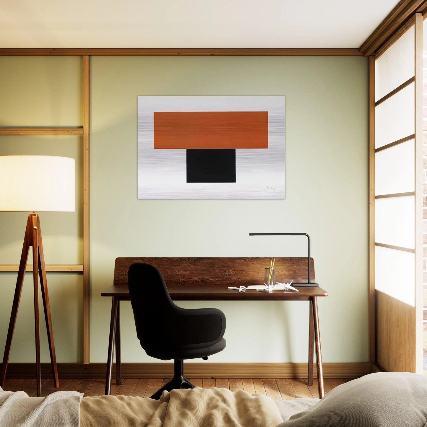 Red-Orange over Black - Ellsworth Kelly Brushed Aluminum Print - 70x100 cm / 28x40 inches | Ellsworth Kelly Aluminum Print | Ellsworth Kelly Prints