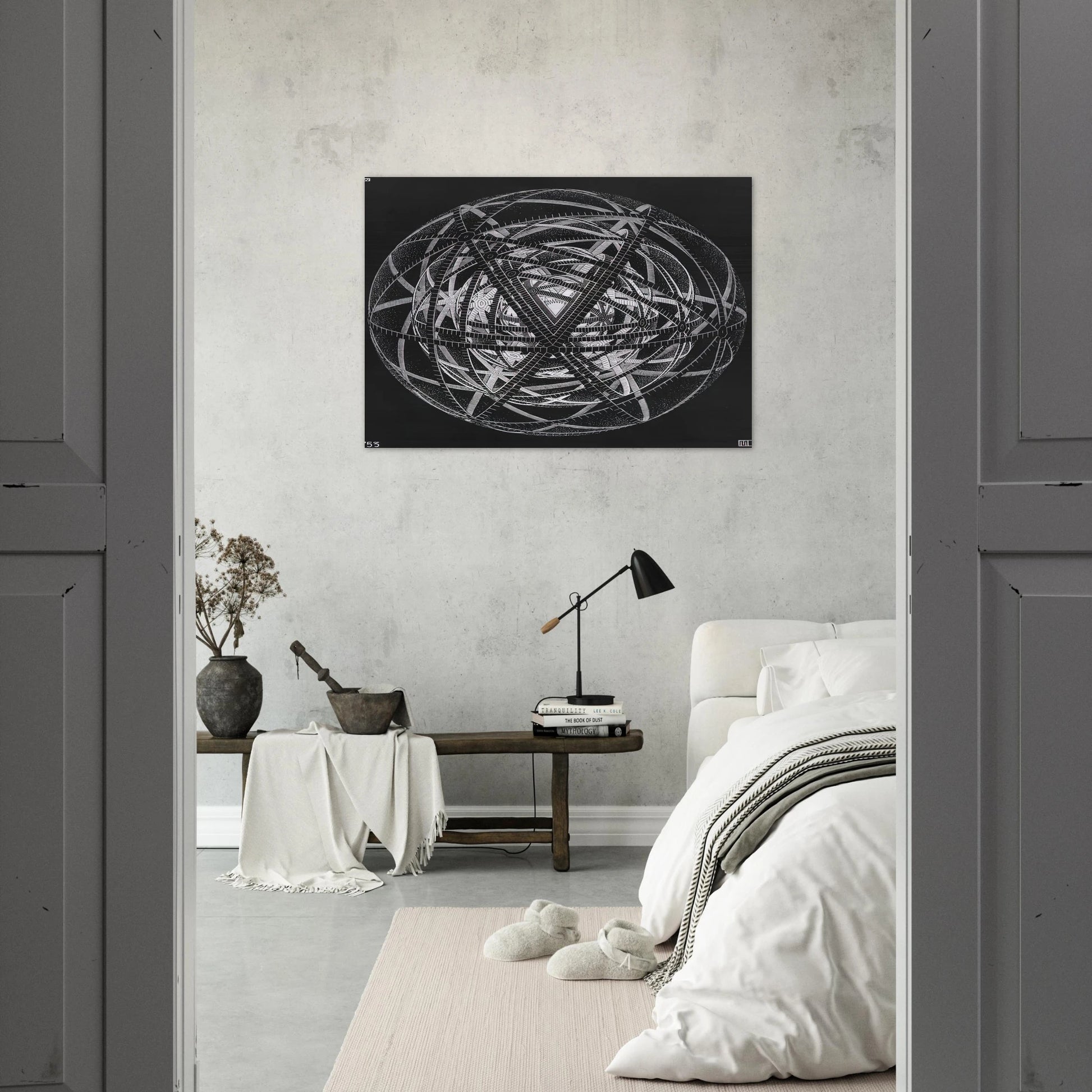 CONCENTRIC RINDS - MC Escher Brushed Aluminum Print - 70x100 cm / 28x40 inches | MC Escher Aluminum Print | MC Escher Prints