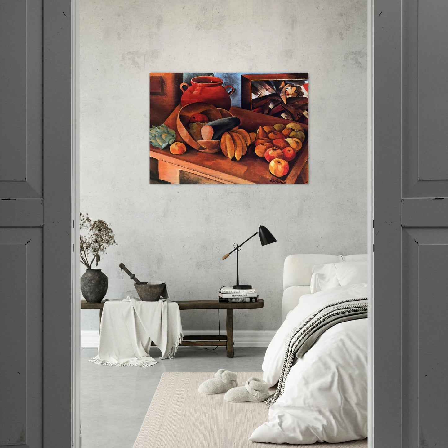 STILL LIFE WITH FRUIT 1913 - Moise Kisling Brushed Aluminum Print - 70x100 cm / 28x40 inches | Moise Kisling Aluminum Print | Moise Kisling Prints