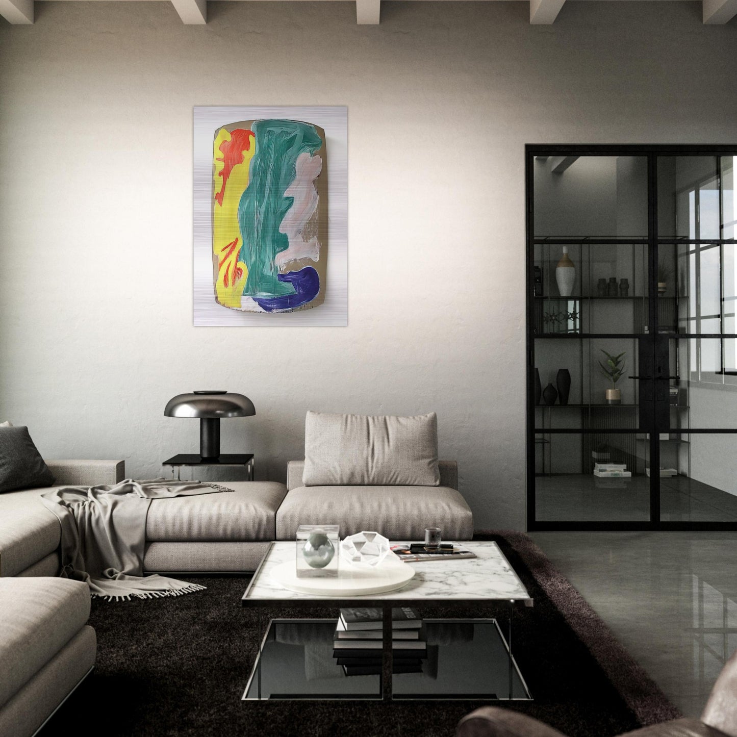 Baton - 1986 - Ron Gorchov Brushed Aluminum Print - 70x100 cm / 28x40 inches | Ron Gorchov Aluminum Print | Ron Gorchov Prints