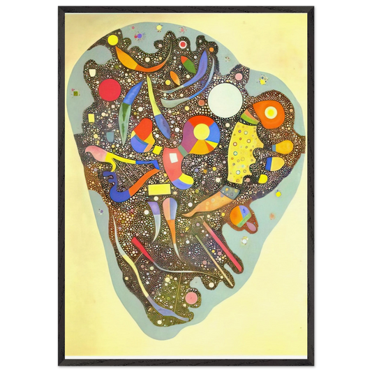 COLOURFUL ENSEMBLE 1938 - Wassily Kandinsky 70x100 cm / 28x40 inches Framed Art Print – Black Wooden Frame