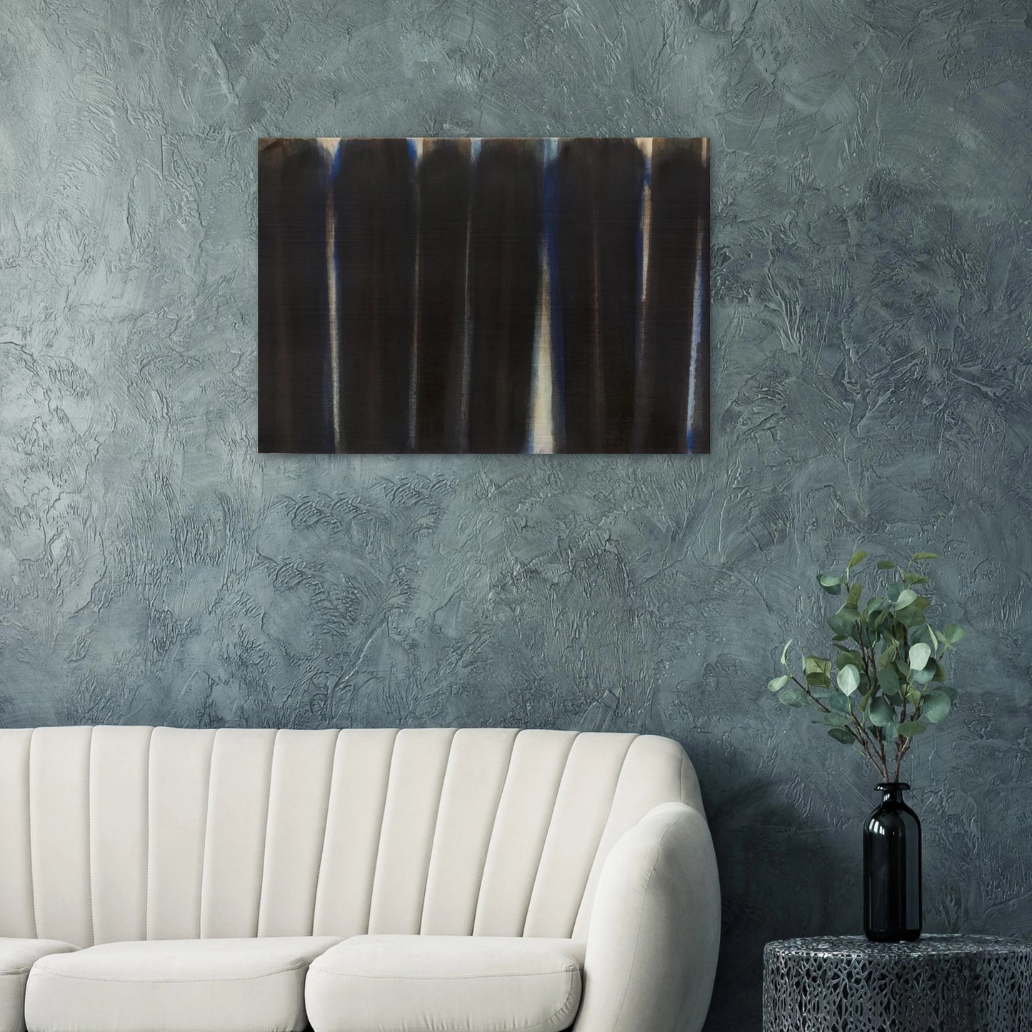 Burnt Umber and Ultramarine - 1973 - Yun Hyong-keun Brushed Aluminum Print - 70x100 cm / 28x40 inches | Yun Hyong-keun Aluminum Print | Yun Hyong-keun Prints