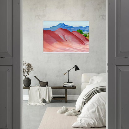 Red Hills and Pedernal - Georgia O'Keeffe Brushed Aluminum Print - 70x100 cm / 28x40 inches | Georgia O'Keeffe Aluminum Print | Georgia O'Keeffe Prints
