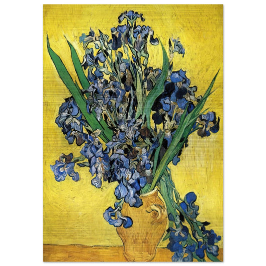 Still Life with Irises - Vincent van Gogh Brushed Aluminum Print - 70x100 cm / 28x40 inches | Vincent van Gogh Aluminum Print | Vincent van Gogh Prints
